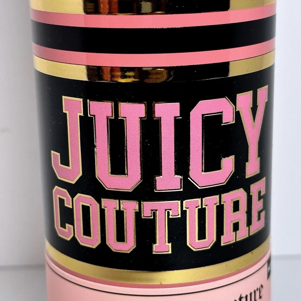 Juicy Couture Pink Black Gold Varsity Logo Stainless Steel Tumbler 24 Oz